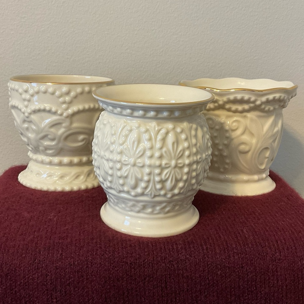 Vintage Classic Lenox Beaded Tealight Votive Set - Set of Three - Picture 3 of 16
